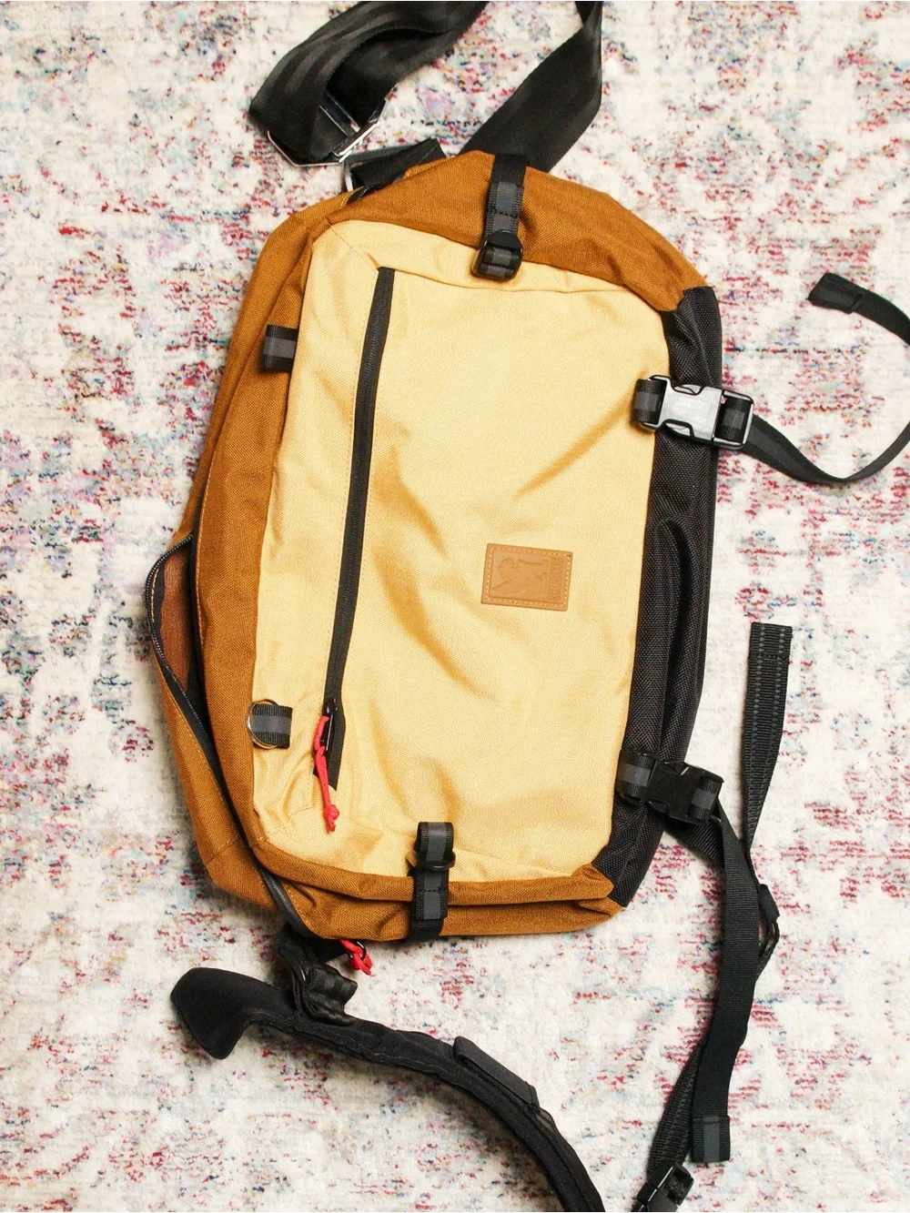Chrome Industries Bag: Mustard Yellow Backpack Panel with Leather Patch